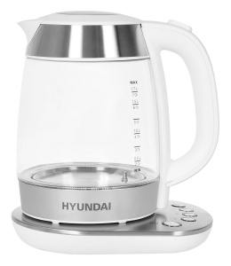Чайник Hyundai HYK-G4033 1.7л 2200Вт белый серебристый